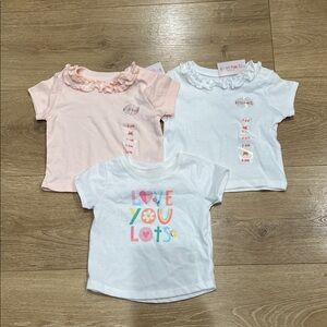 Garanimals Pink and White Short Sleeve Tees Set